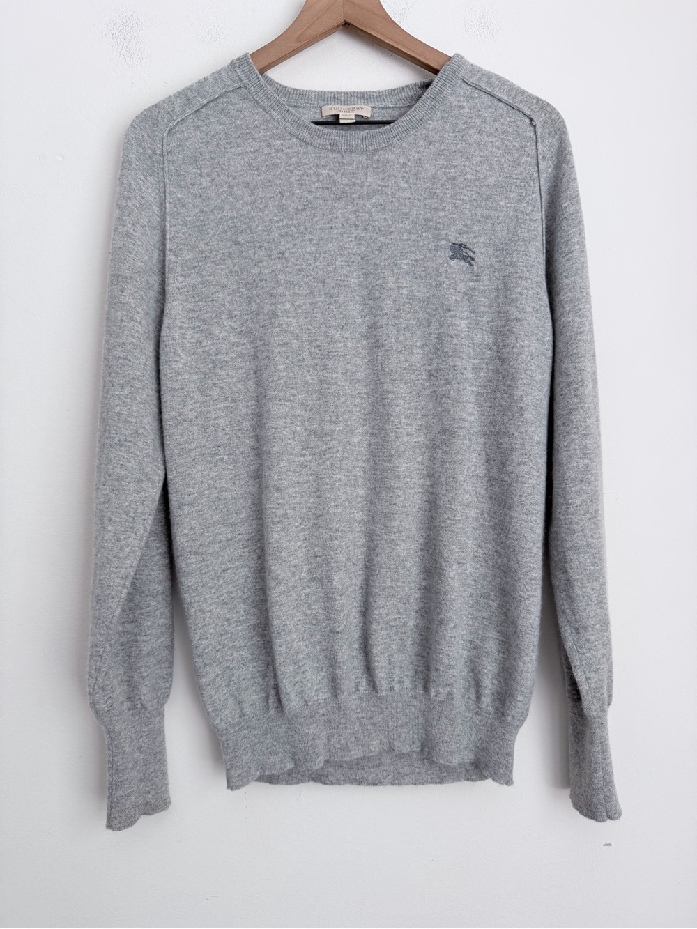 Burberry Brit 100% Cashmere crewneck sweater grey soft XL